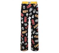 Kiss Band Pantalon de détente - Pour adultes et hommes - Tissu en coton imprimé sur toute la surface - Pantalon de pyjama décontracté pour vêtements de nuit, Noir , XL