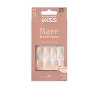 KISS Bare but Better Lot de 28 ongles artificiels M BN15C - Colle gel rose, réutilisables, effet salon