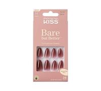 KISS Bare but Better Press On Lot de 28 faux ongles en forme d'amande moyenne Rouge 2 g