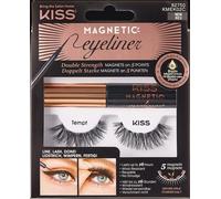 Kiss | Cils magnétiques sur une bande, Tempt + Liner Kiss, cils avec effet 3D, 1 paire