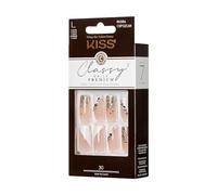 KISS Classy Nails Kit de faux ongles de qualité supérieure avec colle à ongles, mini lime, bâtons de manucure et 30 faux ongles