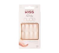 KISS Collection Salon Acrylic French Nude, Leilani, faux ongles nus de longueur moyenne, comprend 28 faux ongles, de la colle à ongles, une lime à ongles et un bâtonnet à manucure
