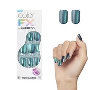 KISS colorFX Press On Nails “Better Things” - Faux ongles autocollants vert foncé, courts forme squoval, tenue jusqu’à 10 jours, 30 faux ongles avec adhésif, manucure DIY