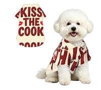 Kiss Cook Phrase M Chemise hawaïenne pour petits chiens - Tenue d'été mignonne pour la plage - Vêtement doux et respirant avec boutons
