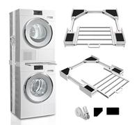 Kiss Core Cadre de connexion pour machine à laver/sèche-linge - Cadre intermédiaire avec porte-serviettes extensible en universel pour toutes les marques d'une largeur de 53 à 68 cm