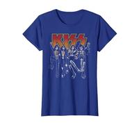 Kiss - Dessin animé Destroyer T-Shirt, Femme, Bleu Royal, XL