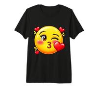 Kiss Face Love Hearts, Joli Couple Romantique T-Shirt Haut de Gamme