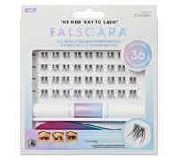 KISS Falscara Kit Extensions de Cils Maison - Faux cils en bouquets wispy avec applicateur et 36 clusters, effet volume naturel, pose DIY sous les cils, look extension salon