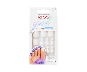 KISS Fantasy Collection Ready-To-Wear Kit de pédicure « This is Classic » avec mini lime à ongles, gel rose et 28 pointes blanches anti-salissures