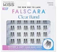 KISS Faux cils Faux vison 12mm-14mm-16mm 24 Wisps Compatible avec les lentilles de contact Facile à appliquer Réutilisable Strip Lashes