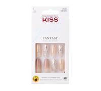 KISS GEL Collection Fantaisie Lot de 28 Ongles Artificiels - Manucure prête, colle gel et accessoires inclus