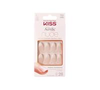 KISS GEL Modèle KAN06 Lot de 28 ongles artificiels - Manucure prête, colle gel incluse, mini-lime et bâton de manucure