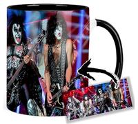 Kiss Gene Simmons Paul Stanley A Tasse Ceramique Intérieure et Poignée Noire Mug