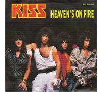 Kiss - heaven's on fire / lonely is the hunter 45 rpm single