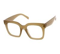 Kiss HORNI Lunettes de Vue Femme - Monture Oversize avec Détails Cloutés - Design Carré en Polycarbonate - Verres Transparents avec Protection UV & Filtre Anti-Lumière Bleue pour Ordinateur & TV