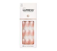 KISS imPRESS Awestruck, manucure à presser, carré de longueur moyenne, avec technologie PureFit, comprend un tampon de préparation, une mini lime, un bâton à cuticules et 30 faux ongles