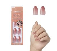KISS imPRESS Bare But Better Press On Nails “Sérénité” - Faux ongles autocollants effet gel naturel, press on nails sans colle, manucure instantanée, faux ongles réutilisables