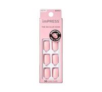 KISS imPRESS Color Short Faux ongles auto-adhésifs Pick Me Pink 30 pcs