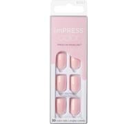 KISS imPRESS Color Gel Nail Kit Pick Me Pink with PureFit Technology - Inclus Prep Pad Mini File Cuticle Stick et 30 Faux ongles