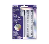 KISS imPRESS Falsies Lot de 24 cils auto-adhésifs longue durée 5 jours de port prolongé 24 grappes de cils naturels (5, 6, 8, 10, 12 et 14 mm) Applicateur antiadhésif précis