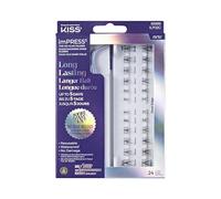 KISS imPRESS Falsies Lot de 24 faux cils autocollants longue durée 5 jours de port prolongé 24 grappes de cils naturels (5, 6, 8, 10, 12 et 14 mm) Applicateur antiadhésif précis