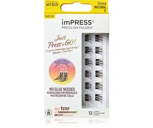 KISS imPRESS Just Press & GO ! faux-cils individuels sans nœud Classy Natural 12 pcs