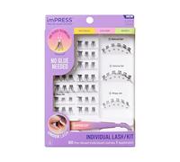 KISS imPRESS Kit de cils individuels auto-adhésifs - Lot de 60 clusters de cils individuels