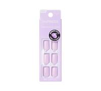 KISS imPRESS Lot de 30 faux ongles à presser sans colle Violet Taille courte Forme carrée Comprend 30 ongles, tampon de préparation, feuille d'instructions (français non garanti), 1 bâton de manucure,