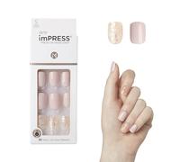 KISS imPRESS Manucure à presser, Dorothy, carré court, avec technologie PureFit, comprend un tampon de préparation, une mini lime, un bâton à cuticules et 30 faux ongles