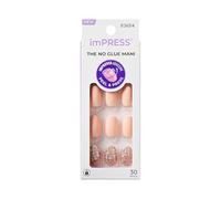 KISS imPRESS - Manucure à presser, évanesce, carré de longueur courte, avec technologie PureFit, comprend un tampon de préparation, une mini lime, un bâton à cuticules et 30 faux ongles