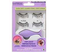 KISS imPRESS Kit de bandes adhésives Classic Wispy, 2 paires de cils autocollants