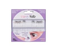KISS imPRESS Press-On Falsies Easy Tab Classy Natural Paire de cils auto-adhésifs Noir 6 mm à 7 mm et 1 paire de demi-cils extérieurs de 6 à 10 mm avec tablettes Easy Tabs