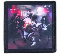 Kiss - Kiss Patch Alive! Album Cover Band Logo Nouveau Officiel Noir Printed Iron On Size One Size