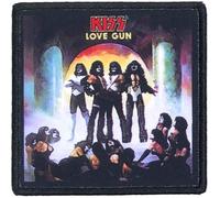 Kiss - Kiss Patch Love Gun Album Cover Band Logo Nouveau Officiel Noir Printed Iron On Size One Size