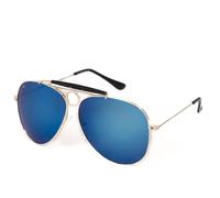 Kiss LAS VEGAS Lunettes de Soleil Homme Femme - Style Aviateur avec Double Pont & Détail Circulaire - Verres Miroirs UV400 pour Protection & Confort - Look Audacieux & Rétro Rock