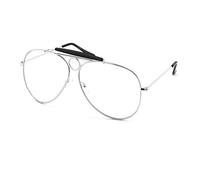 Kiss LAS VEGAS Lunettes de Vue Homme Femme - Style Aviateur avec Monture Métallique Fine & Double Pont - Verres Transparents avec Protection UV - Élégance Audacieuse pour Looks Vintage & Modernes