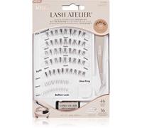 KISS Lash Atelier Kit d'extensions de cils artificiels professionnels avec 46 extensions de cils individuels et 36 cils individuels Tenue jusqu'à 7 jours Avec applicateur de colle