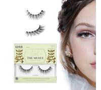 KISS Lash Couture The Muses Collection Faux cils - Noblesse, noirs, effilés, effilés, imitation soie raffinée, compatibles avec les lentilles de contact, bande flexible, confortable, réutilisable