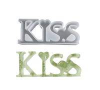 Kiss Love Lettres anglaises Moule aromathérapie cire pendentif moule en silicone plâtre moule de bureau ornement décoration