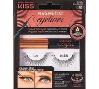 KISS Magnetic Eyeliner & Lash Kit Lure, 1 paire de faux cils synthétiques, avec pinceau de précision