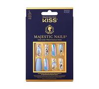 KISS Majestic My Jewelry Kit de manucure haut de gamme avec colle à ongles, mini lime, tampon de préparation et 30 faux ongles