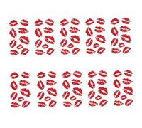 Kiss Mark Tattoos temporaire 10 feuilles étanches de tatouage de baiser de longue durée