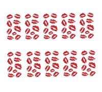 Kiss Mark Tattoos temporaire 10 feuilles étanches de tatouage de baiser longue durée