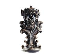 kiss me Brûleur d'encens à refoulement en résine en forme de tête de mort - Décoration d'intérieur - 20 cônes d'encens à refoulement + 30 bâtons d'encens + 1 pince à épiler + 1 tapis