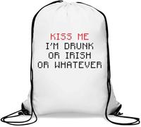 Kiss Me I Am Drunk Or Irish Or Whatever Sac de gym décontracté Blanc