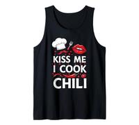 Kiss Me I Cook Chili Design Amusant Chef Débardeur