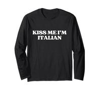Kiss Me I’m Italian Y2K Aesthetic Trendy St Patricks Day Manche Longue