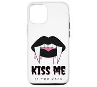 Kiss Me If You Dare Halloween Vampire Fangs Coque pour iPhone 12/12 Pro