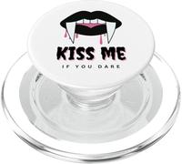Kiss Me If You Dare Halloween Vampire Fangs PopSockets PopGrip pour MagSafe
