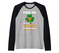 Kiss Me I'm A Chemist with Shamrock St Patricks Day Manche Raglan